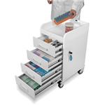 51032 | White Compact Cart with White Drawers